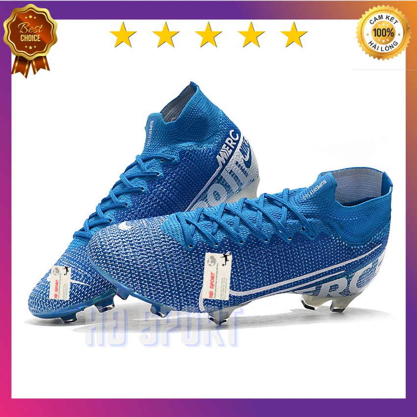 [Tặng Túi Rút,Tất,Vớ Cao Cấp]Giày Đá Bóng, Giày Đá Banh Sân Cỏ Tự Nhiên Mercurial Superfly 7 Elite FG Final Boss Blue9