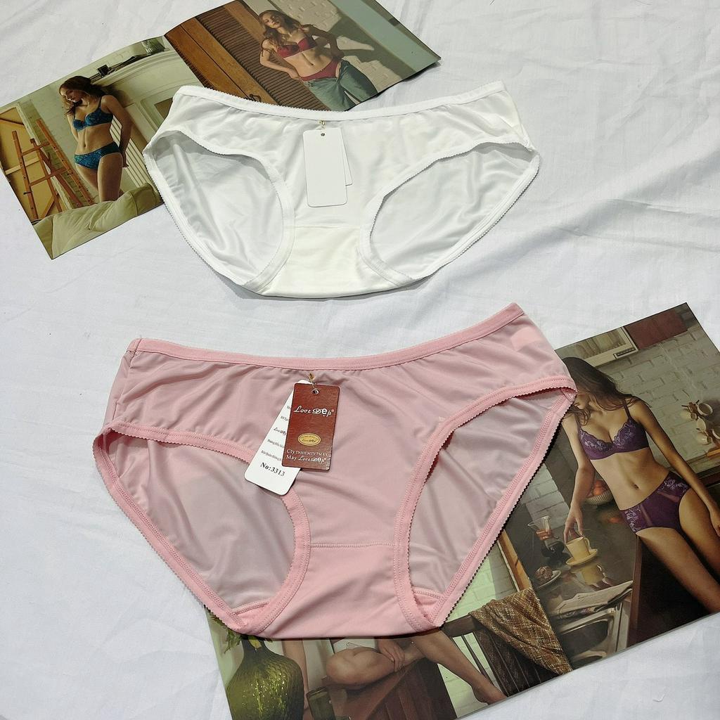 Quần lót nữ thun lạnh trơn cao cấp 3313 cạp thấp lưng chất liệu mềm mịn thoáng mát size 40kg-50kg