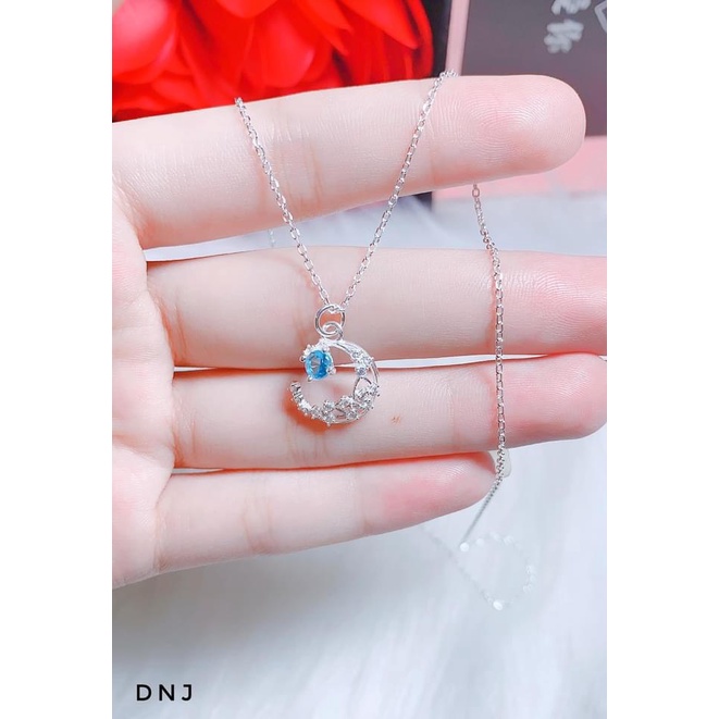 Dây chuyền mặt trăng chuẩn bạc ta đính đá sang trọng - Kho sỉ bạc Nhất Linh