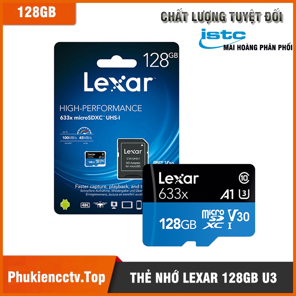 [Freeship] Thẻ nhớ Micro SDXC Lexar Cao cấp 128Gb 64Gb 32Gb Chính hãng Mai Hoàng Phân Phối