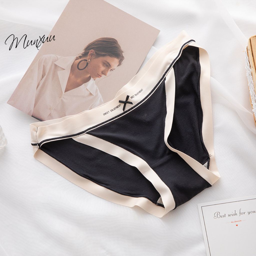 Quần lót nữ MUNXUU vải cotton lạnh phối cạp su mềm mát, nâng mông tôn dáng gợi cảm -QC122