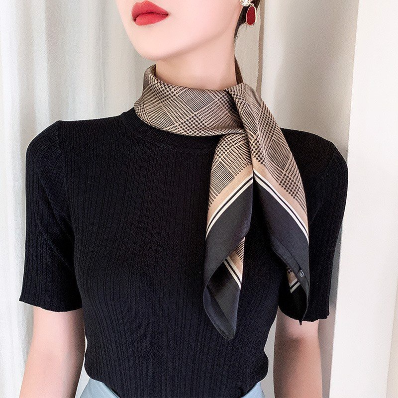 Khăn bandana quấn làm áo Blackpink cao cấp 70 70x70cm turban lụa vuông quàng cổ quấn tóc nữ đẹp