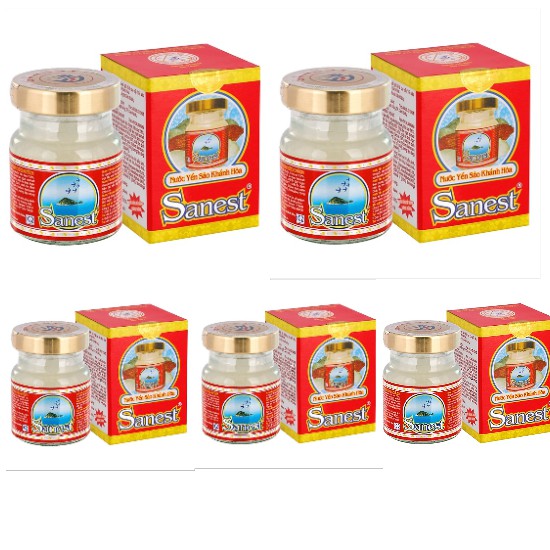 COMBO 5 HŨ Nước yến sào Sanest Không Đường hũ 70ml