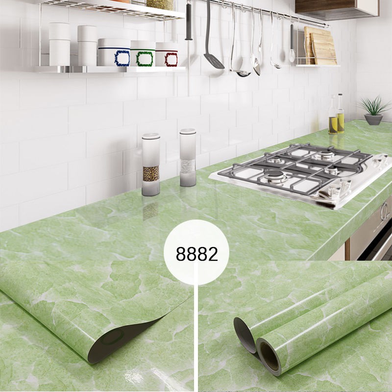 Đồ dùng nhà bếp & Phòng ăn☫▲Miếng dán nhà bếp dày tự dính không thấm nước tủ trên cùng chống dầu ở mặt bàn b