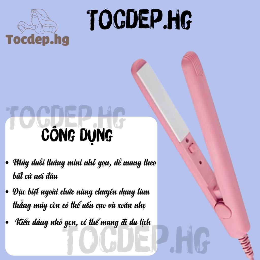 Máy duỗi tóc mini ép tóc thẳng uốn cụp làm xoăn, máy dập xù mini bấm xù tóc- Tocdep.HG