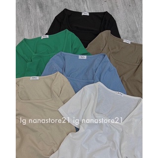 Pull trơn cổ vuông mỏng