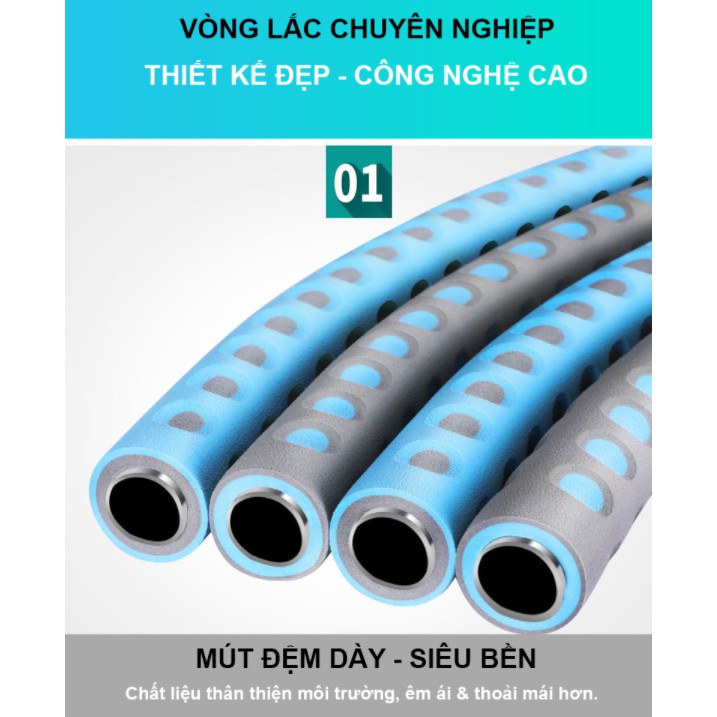 Vòng Lắc Eo Lõi Thép Không Rỉ Hula Hoop, Vòng Lắc Bụng Giảm Cân [Ảnh Thật và Video Shop Tự Quay]