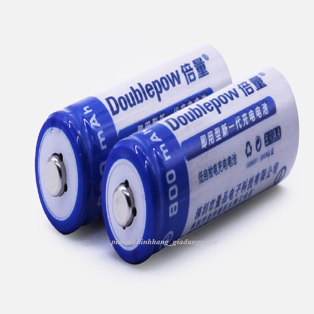 Bộ 4 viên pin tiểu sạc AA 800mAh Doublepow (Hàng chính hãng)