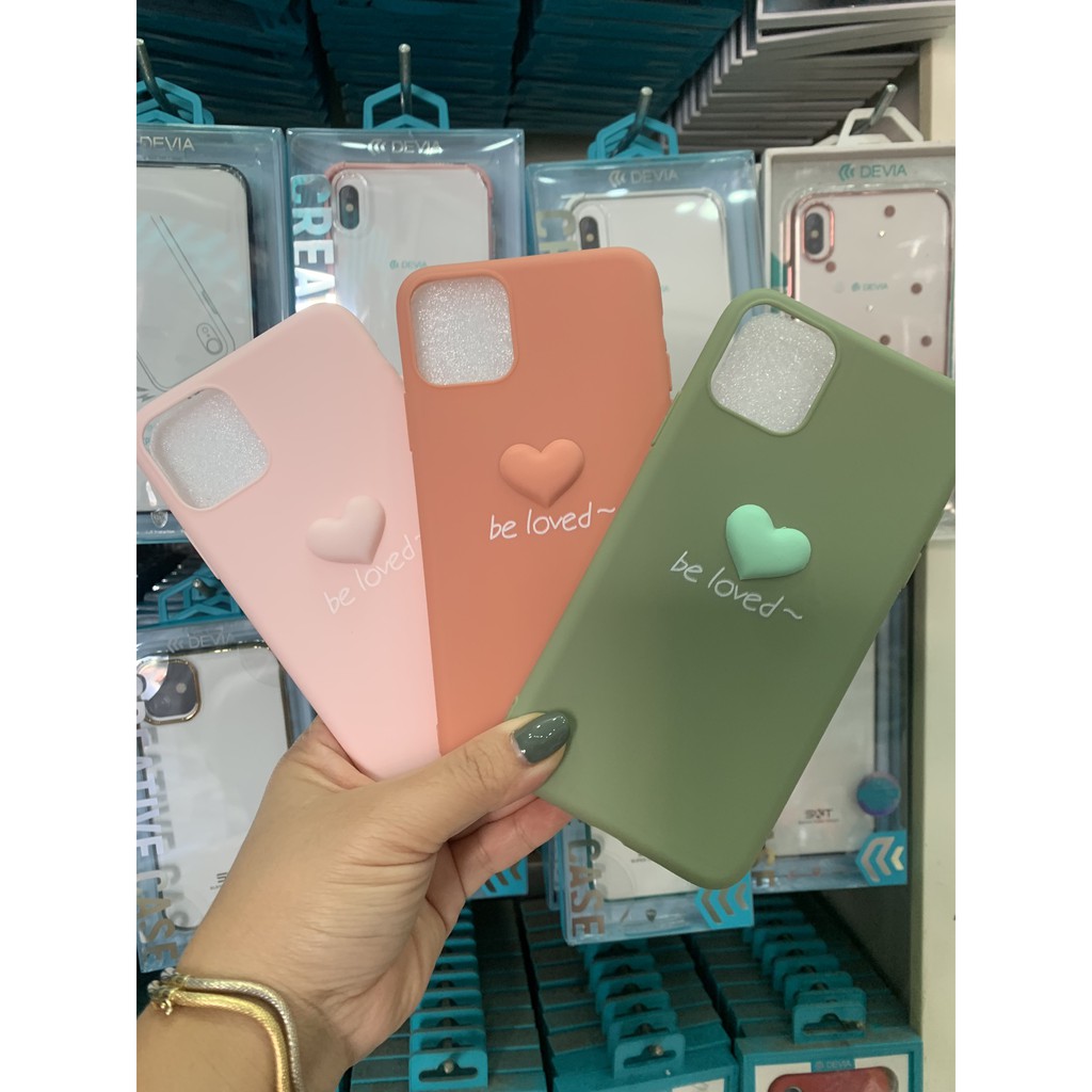 Ốp iphone silicon mềm beloved trái tim in nổi Iphone 11 Pro Max xs max xr x 8plus 7plus 8 7 6plus 6s 6