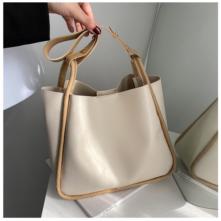 Túi tote Màu Trơn Cỡ Lớn 2022 Thời Trang Phương Tây Đơn Giản Cho Nữ