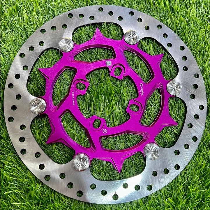 Đĩa Thắng Trước 4 lỗ Khoen INOX 304 Không Gỉ, Lòng Tím lên màu cực chất, lắp đặt thông dụng cho nhiều dòng xe