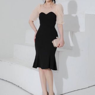 ĐẦM BODY ĐUÔI CÁ TAY PHỒNG PHỐI LƯỚI