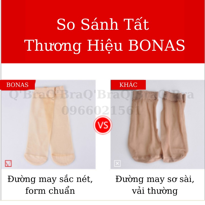 Tất da chân ngắn siêu mỏng siêu dai thoáng khí thương hiệu BONAS