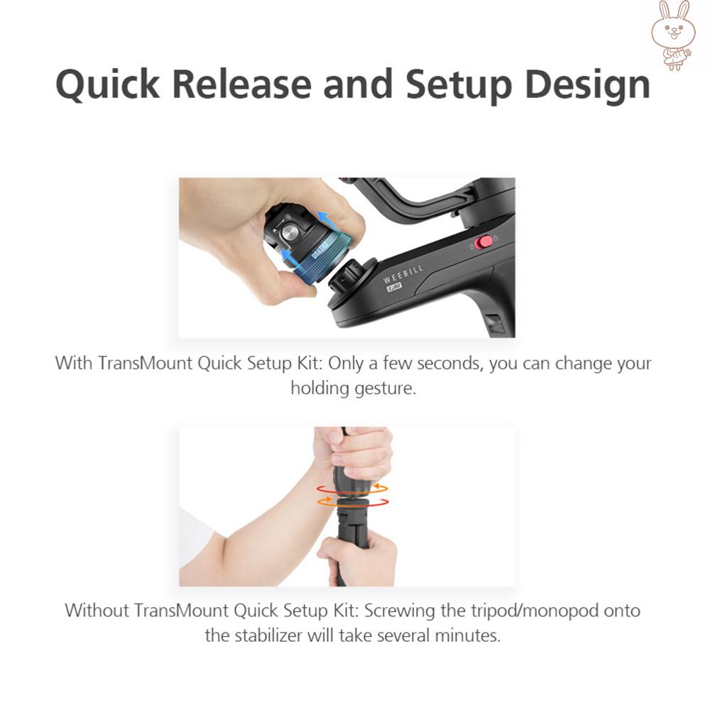 RD Zhiyun Quick Setup Kit Stabilizer Accessories with 1/4 Inch Screw Mount for Zhiyun Crane 3 Lab/Weebill Lab/Crane 2/Crane Plus/Crane V2/Crane-M Stabilizer Gimbal