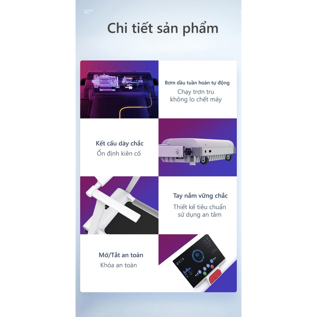 SP102 Máy chạy bộ điện bản mới máy chạy bộ gọn nhẹ gia dụng trong nhà có thể gấp gọn yên tĩnh có thể  phát nhạc