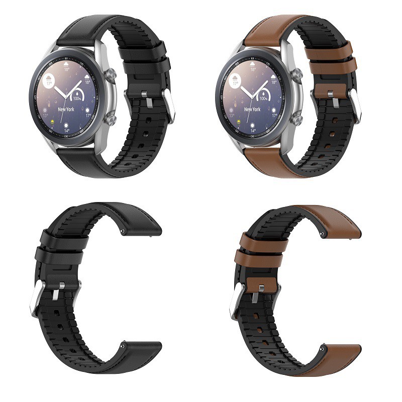 Dây da có lớp lót cao su cho đồng hồ thời trang - thể thao Galaxy Watch / Huawei / Amazfit / Garmin cao cấp PKHRSMS005