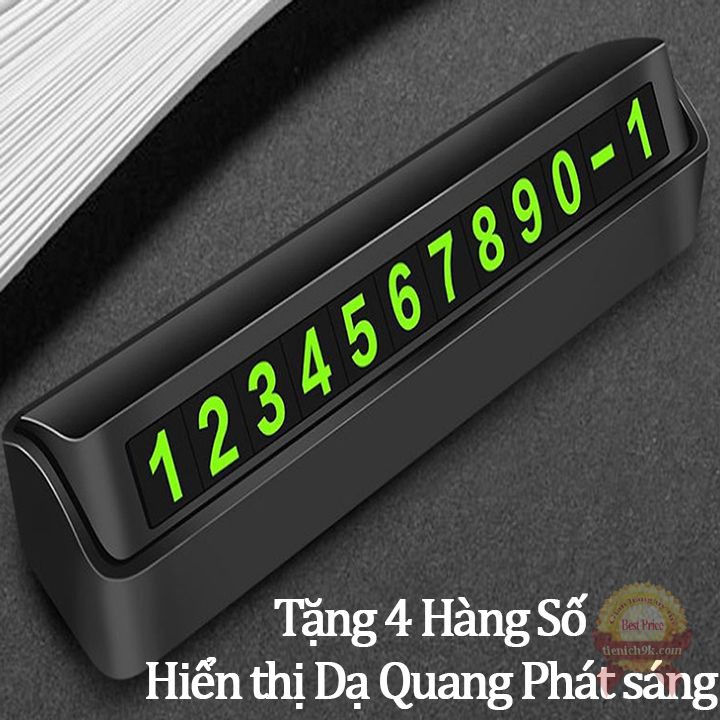 Bảng hiển thị số điện thoại gắn trên taplo kính xe hơi ô tô Dạ Quang phát sáng đêm để lại thông tin liên lạc