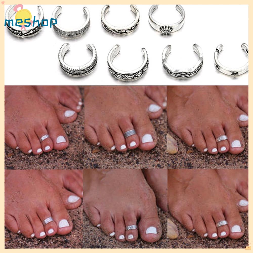 Set 8 Nhẫn Đeo Khớp Ngón Chân Phong Cách Cổ Điển Dành Cho Nữ