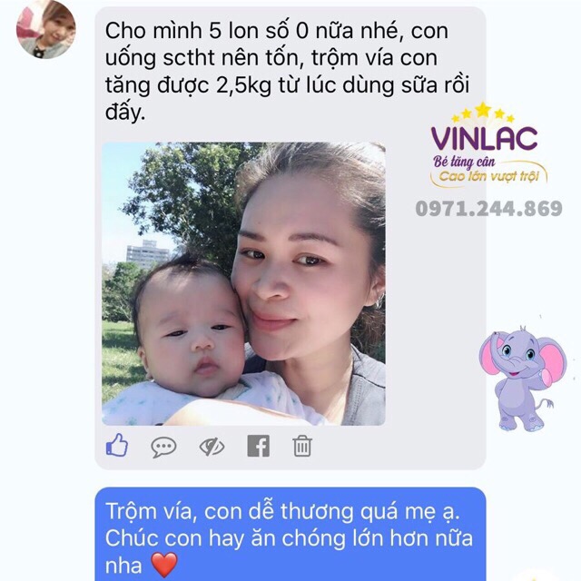SỮA VINLAC Baby, số 1 400g, 900g (DATE 8/2023)