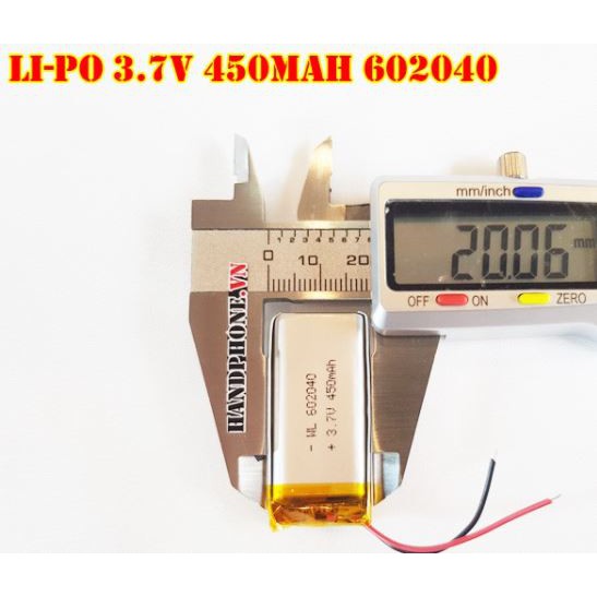Pin Li-Po 3.7V 450mAh 602040
