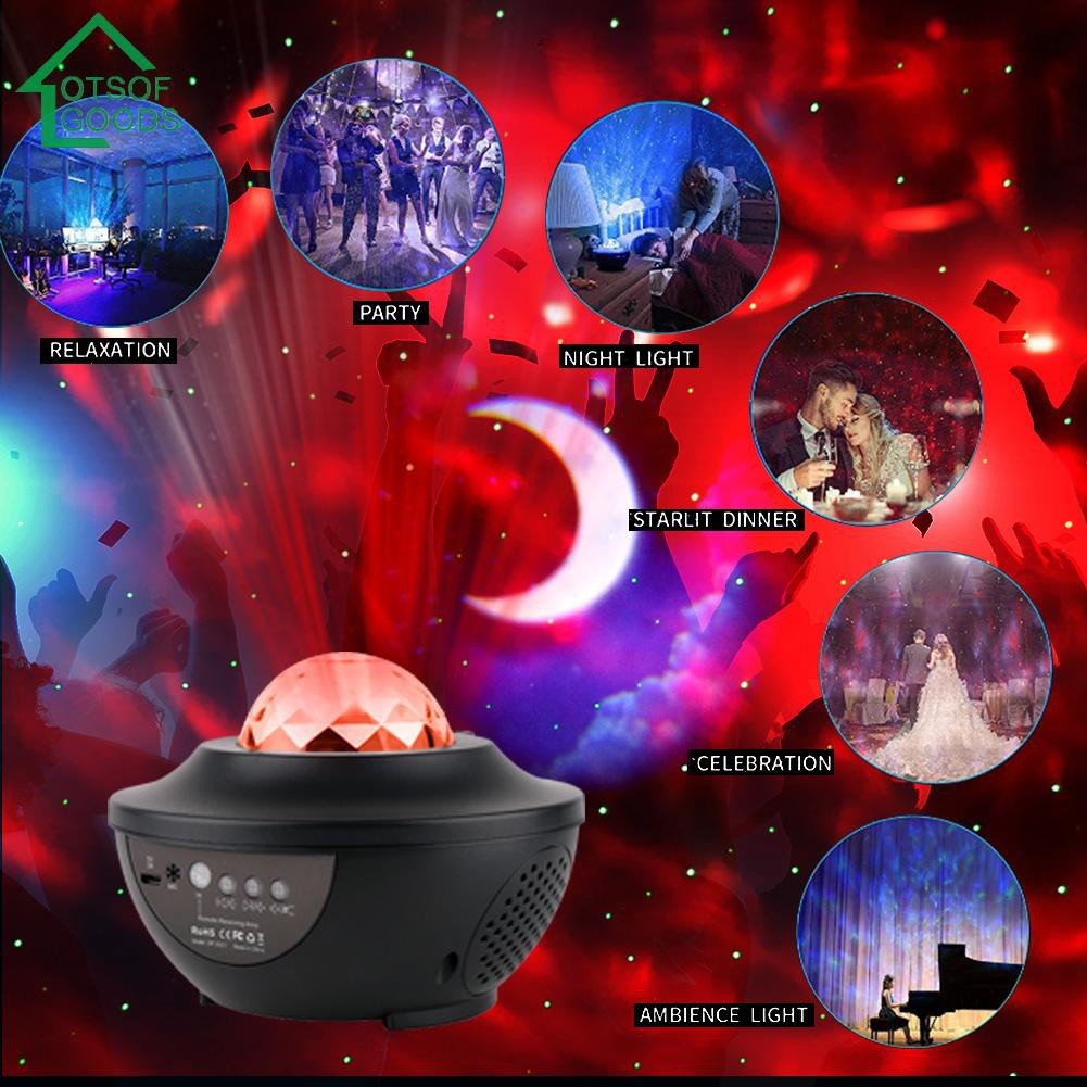 [READY STOCK HOME] Starry Sky Projector Light Music Sound Control Atmosphere Lamp Party Decor