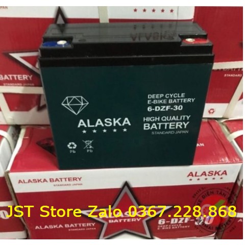 [ JST ] Bình ác quy ALASKA Bình điện xe máy điện Ắc quy xe điện 12v 30A Bình ắc quy khô 12V-30Ah công nghệ nhật