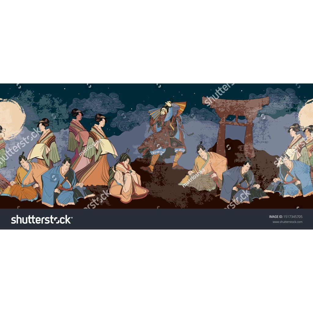 Tranh lụa 3d Quán ăn Phòng trà phong cách Nhật Bản QAPTNB-06