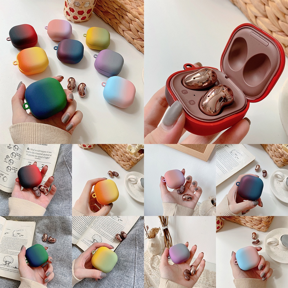 Vỏ bọc bảo vệ hộp sạc tai nghe không dây Samsung Galaxy Buds Live/ Buds Pro PC cứng nhám màu sắc gradient