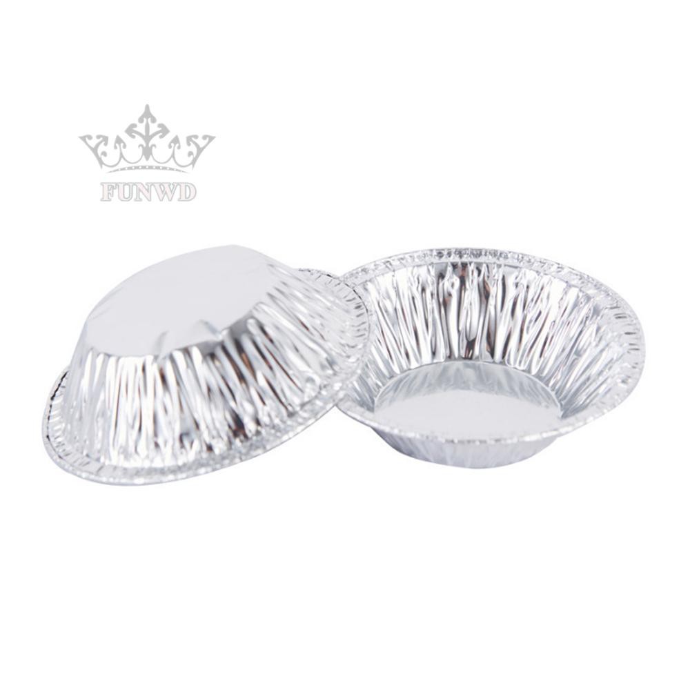 Set 100 Khay Lá Nhôm Dùng Làm Bánh Tart Trứng Dùng Một Lần