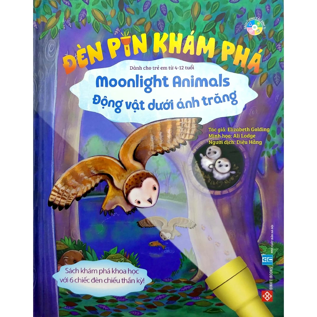 Sách - Đèn Pin Khám Phá - Moonlight Animals - Động Vật Dưới Ánh Trăng