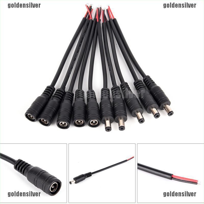Set 5 Cặp Phích Cắm Nguồn DC 5.5x2.1mm Male + Female Tiện Dụng