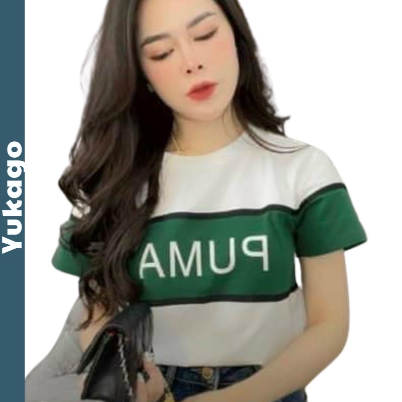 Áo thun nữ chất cotton pu.ma xanh trắng cá tính cho mùa hè M1.109.S | WebRaoVat - webraovat.net.vn