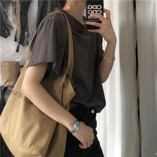 Túi Xách Canvas Cỡ Lớn In Họa Tiết Phong Cách Vintage