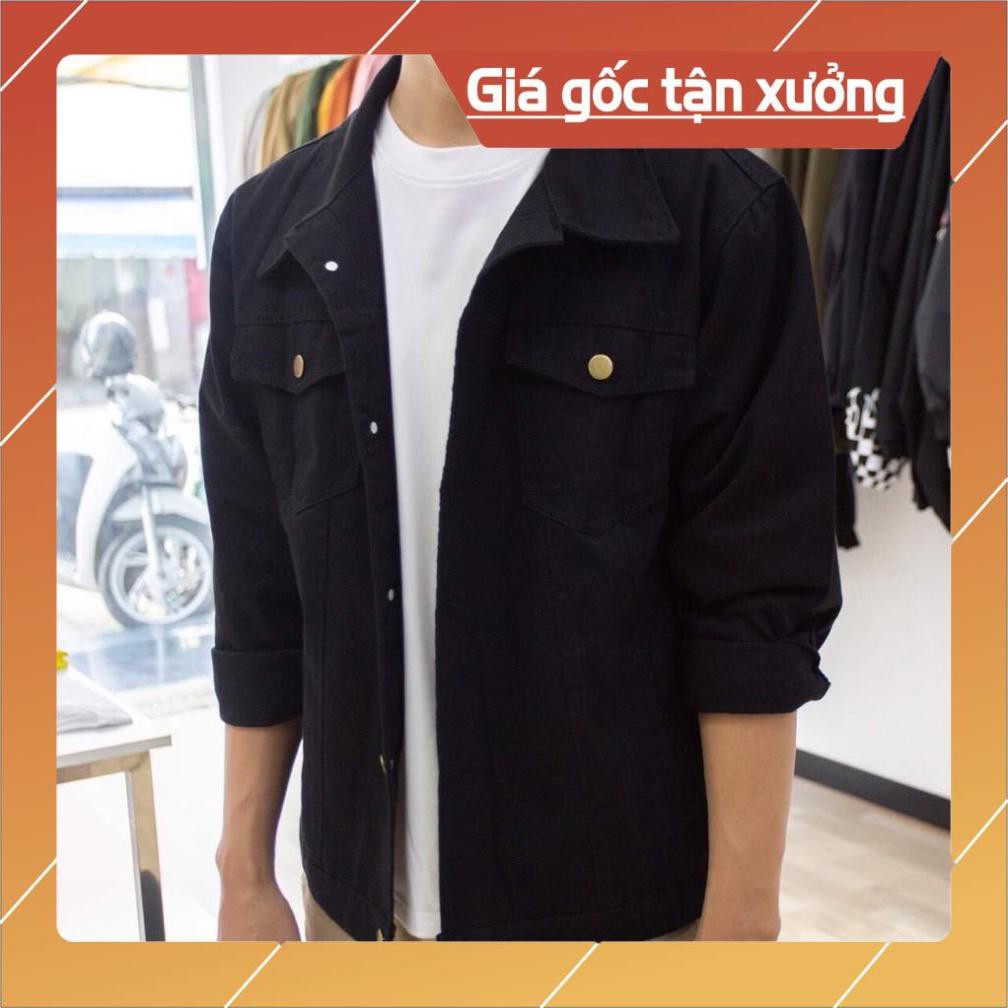 Áo Khoác KAKI chống nắng Nam Nữ BTS Đen Trơn Unisex KK011 jean kaki | BigBuy360 - bigbuy360.vn