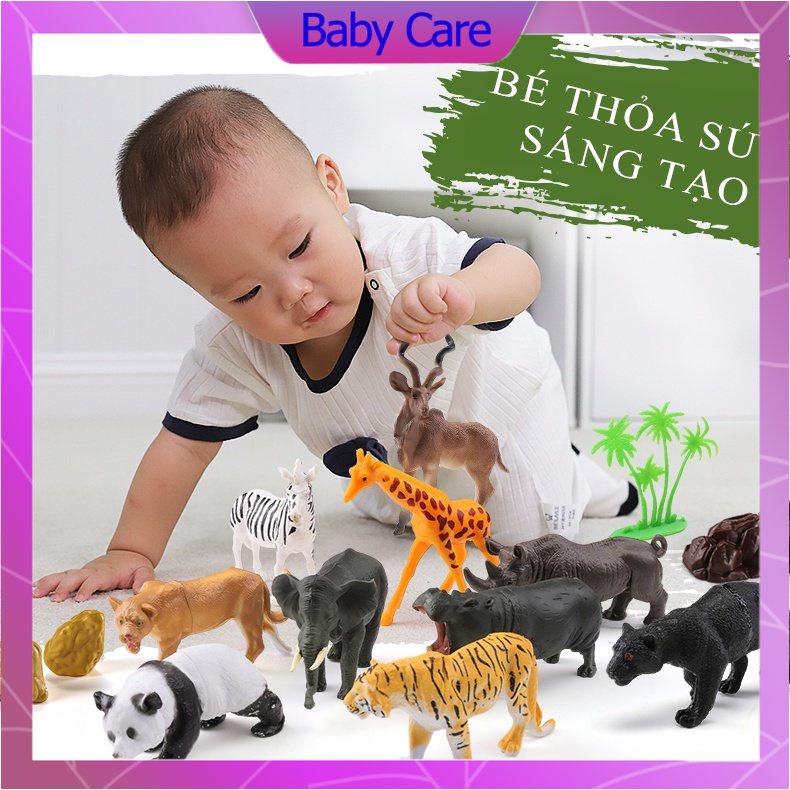 Thùng Động Vật 58 Chi Tiết Đồ Chơi Con Vật Mô Hình Thú Cho Bé - Babycare Shop