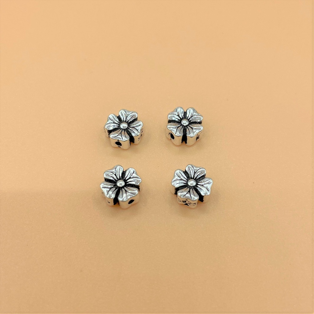 Charm nối bạc thái hình cỏ 4 lá lớn - Charm Bạc 925 - Mã CA239