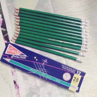 [SỈ/ BUÔN] 12 cây Bút Chì 2B, Bút chì xanh Conte Pháp Viết Chì Xanh học sinh có gôm tẩy