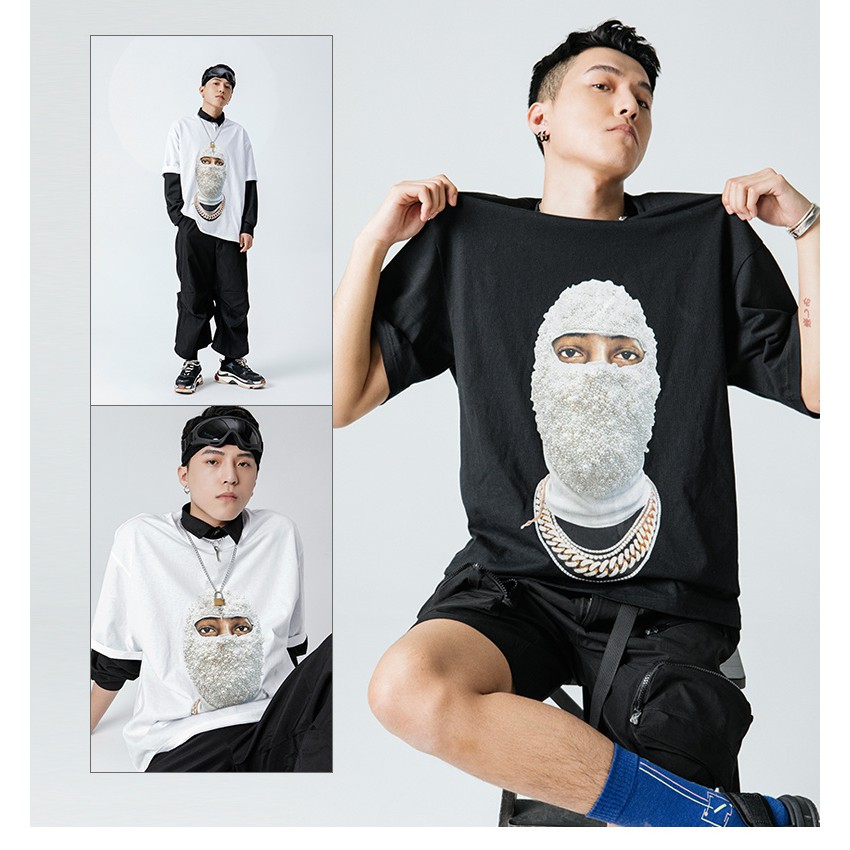 Áo Thun UNISEX nam nữ tay lỡ form rộng Ih nom uh nit hình mặt nạ kim cương cực chất | BigBuy360 - bigbuy360.vn