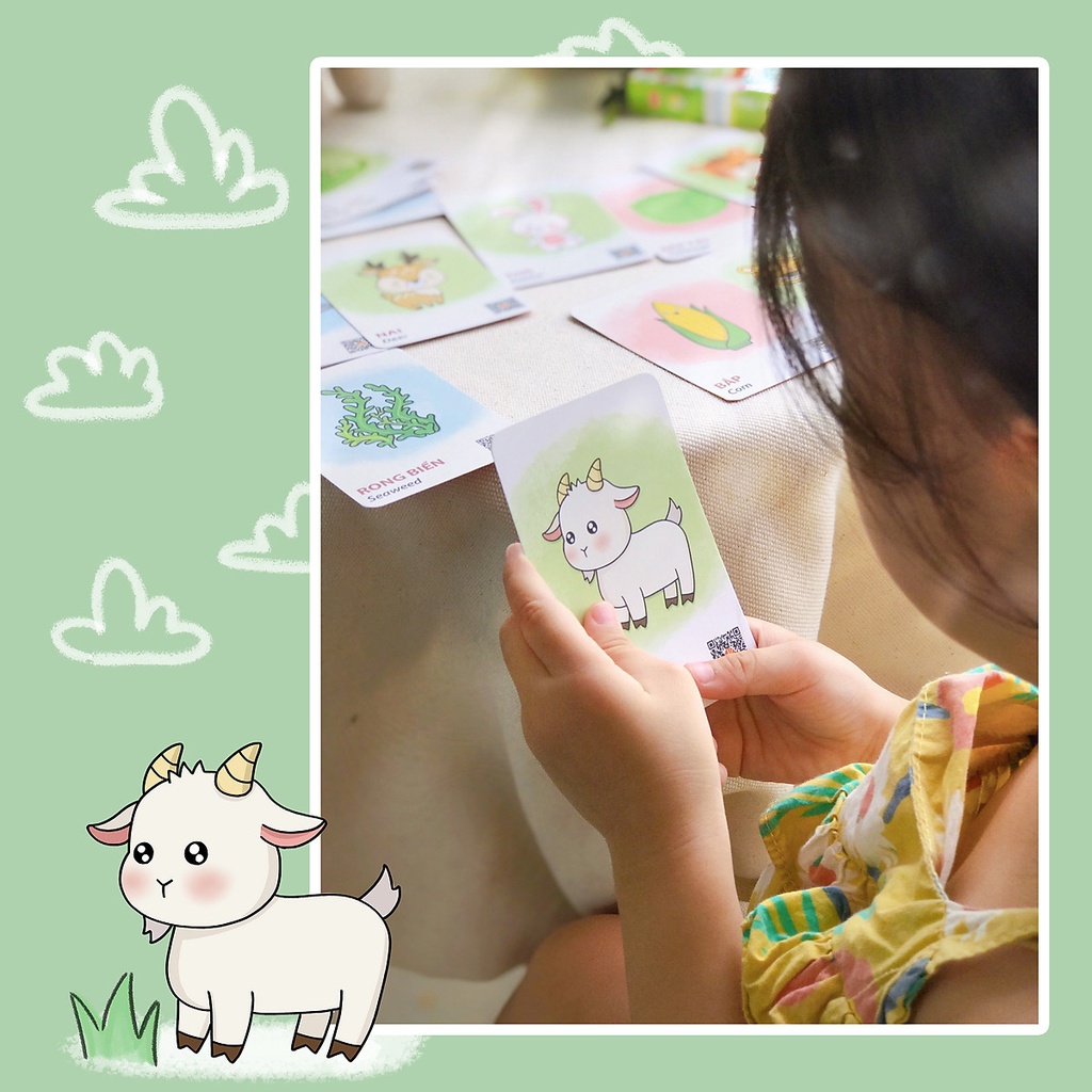 BỘ THẺ HÌNH FLASHCARD SONG NGỮ “WHO EAT WHOM?” - “CON GÌ ĂN GÌ?”