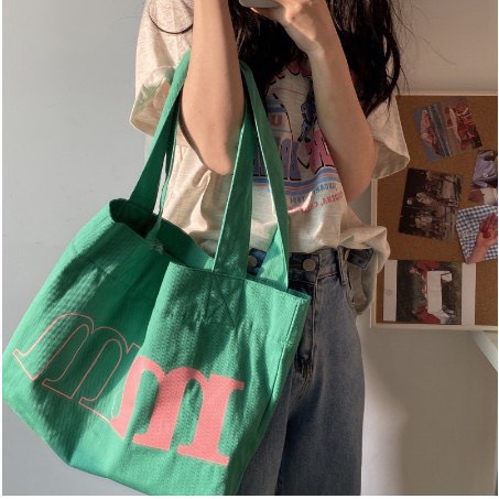 Túi tote túi vải canvas phong cách Hàn quốc, có khóa miệng ngăn phụ bên trong thời trang ulzzang-Haka store | BigBuy360 - bigbuy360.vn