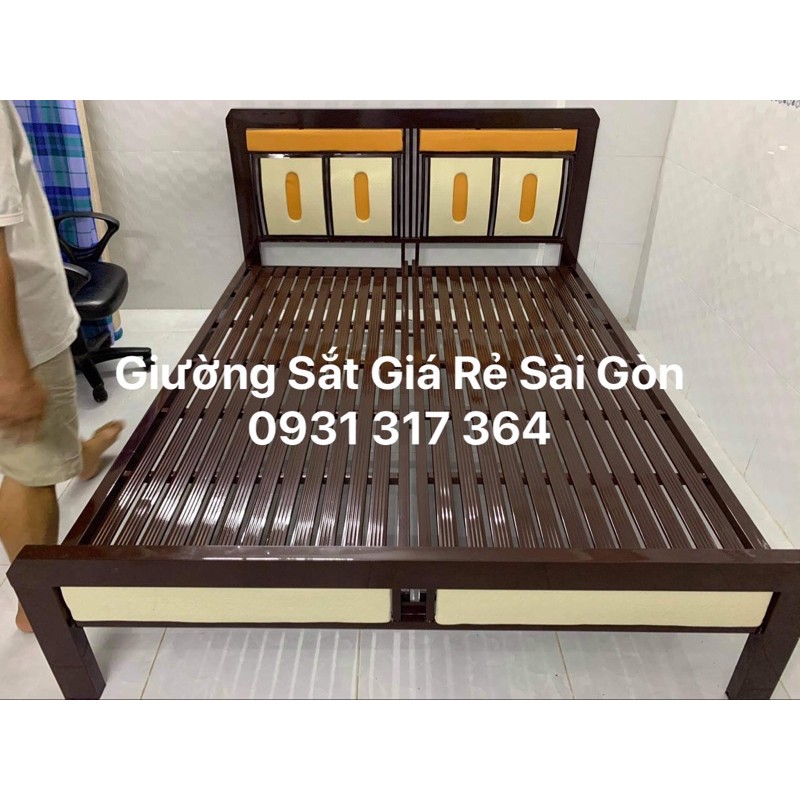 Giường Sắt Khung Hộp 4-8 , Kích thước : 1m6x2m