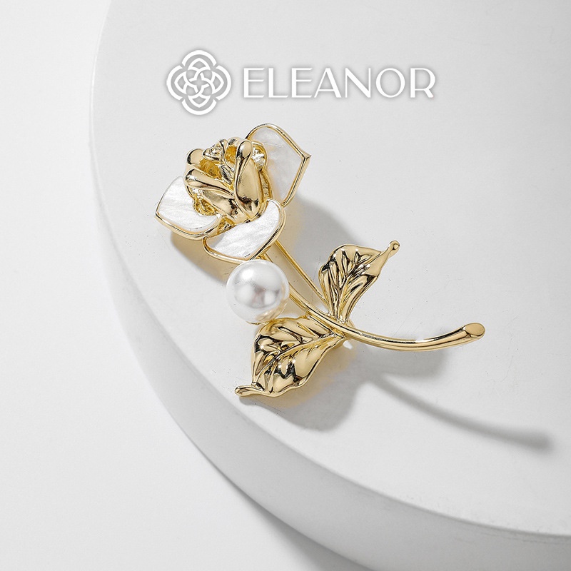 Ghim cài áo nam nữ Eleanor Accessories hình hoa ngọc trai nhân tạo phụ kiện thời trang 3706