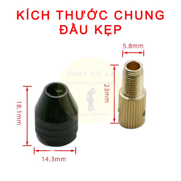 Đầu Kẹp Mũi Khoan Mini Cho Động Cơ Điện, Motor Trục 2mm/2.3mm/3mm/3.17