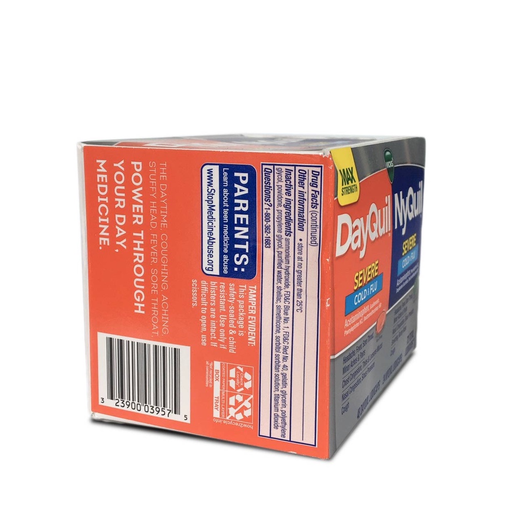 Viên giảm ho và cảm cúm Vicks DayQuil & NyQuil Severe liquid gel
