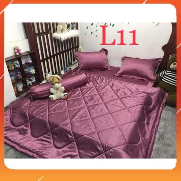 [Sale off] Chăn ga gối phi lụa_L11 (hồng ruốc)