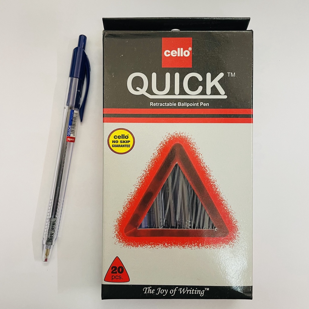 Bút bi ngòi 0,7mm mực xanh đen đỏ Cello Quick