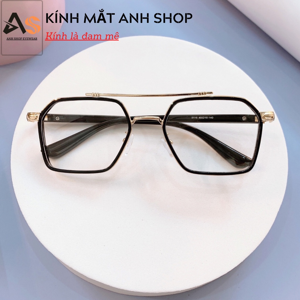 Kính vuông to thời trang nam nữ chất liệu kim loại 8802A