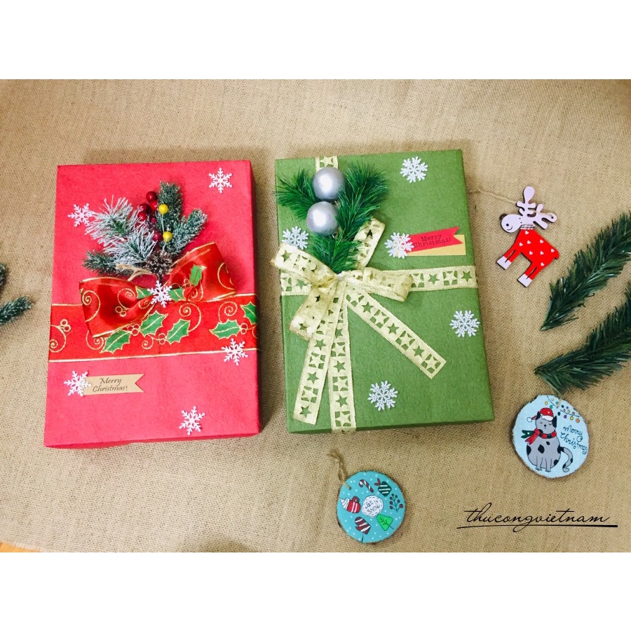 Hộp Quà To Gói Sẵn Phong Cách Giáng Sinh