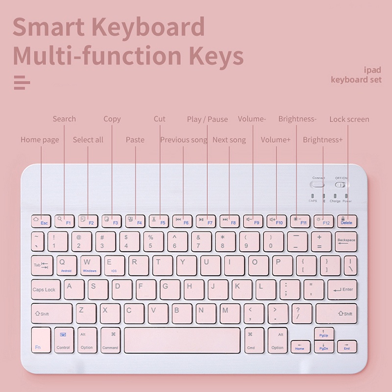 Bàn phím bluetooth không dây mini HP 10 inch / chuột không dây cho điện thoại di động và máy tính bảng, các màu có sẵn