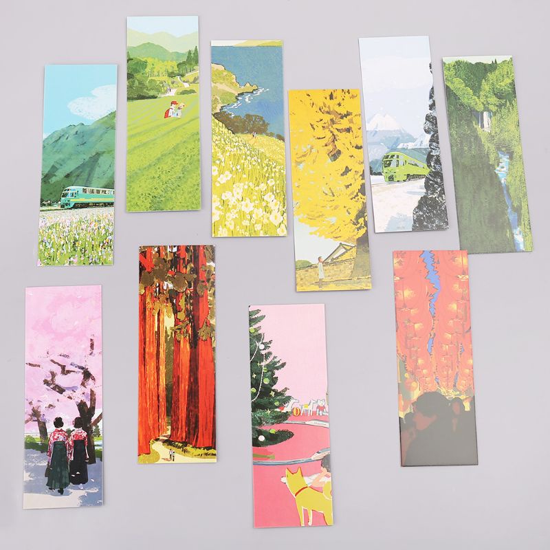 RAN 30pcs Winter Sonata Bookmarks Paper Page Notes Label Message Card Book Marker School Supplies Stationery